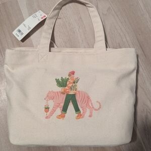 Mini Canvas Tote Bag with Printed NYC Design